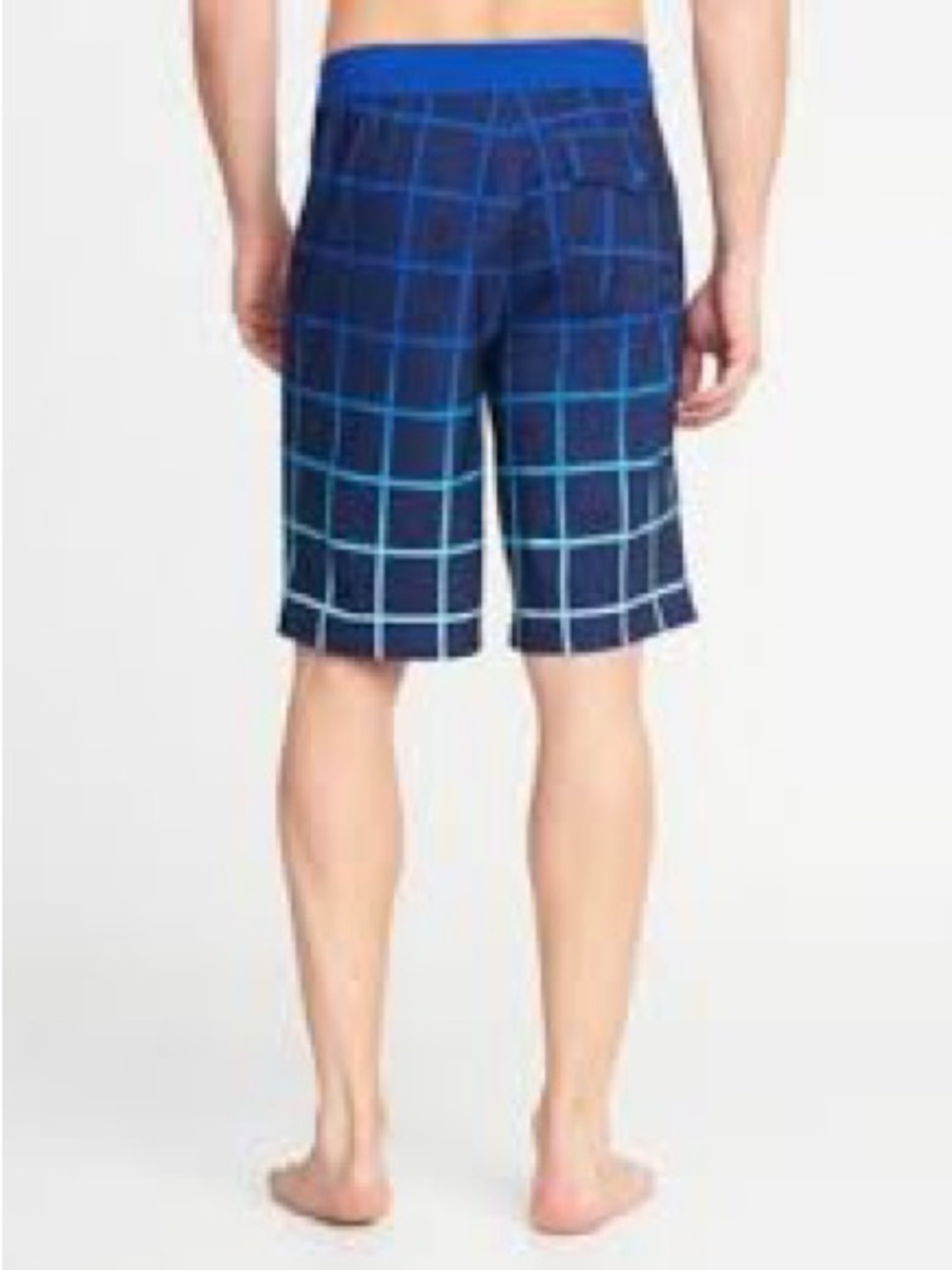 Old Navy Navy and Bright Blue Grid Swim Shorts
